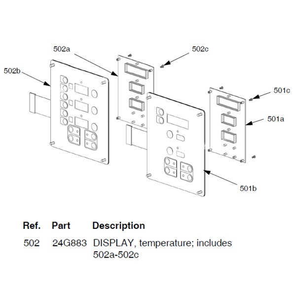 24G883 KIT, DISPLAY,  HEAT THREE ZONE (REF - 502)